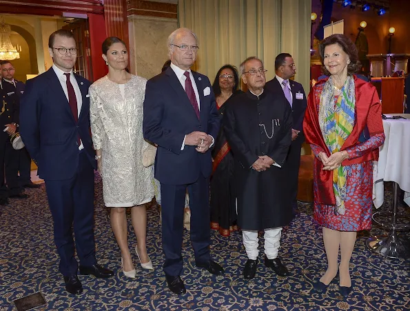 King Carl Gustaf and Queen Silvia of Sweden, Prince Daniel and Crown Princess Victoria of Sweden, India's President Shri Pranab Mukherjee