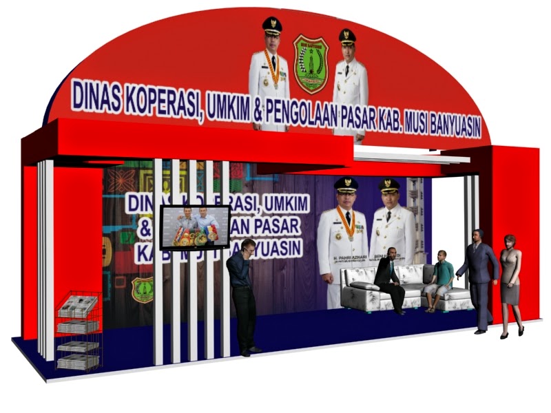 dua production DESAIN 3D STAN PAMERAN INDOOR/OUTDOOR