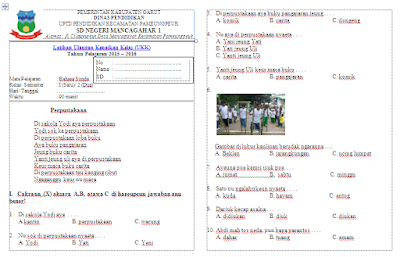 Soal Ukk Bahasa Sunda Kelas 1 Sd Soal Soal Siswa