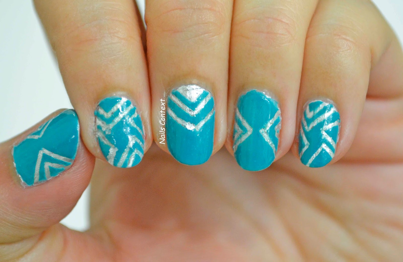 Nails Context: Silver Teal