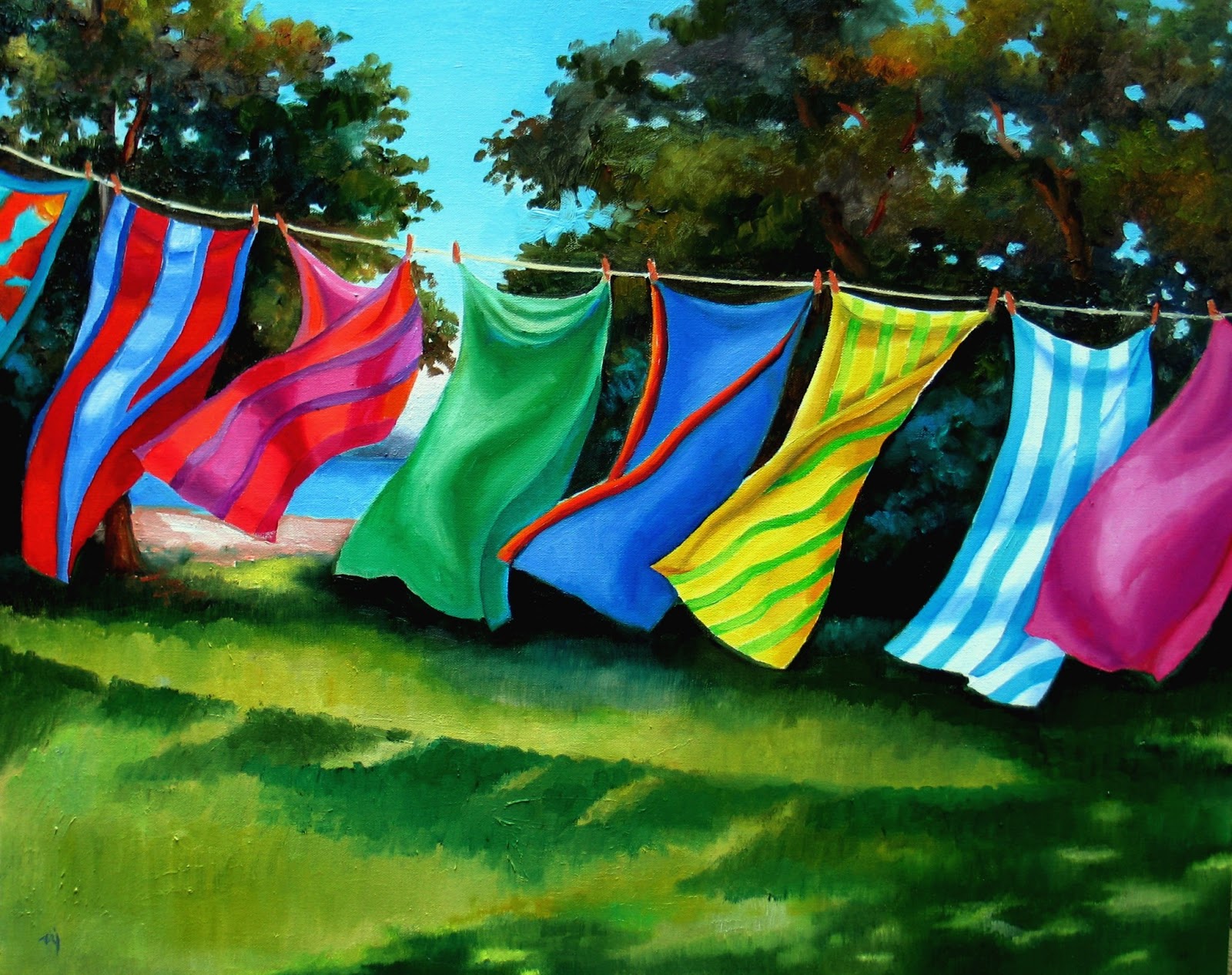 Nel's Everyday Painting Dancing Beach Towels SOLD