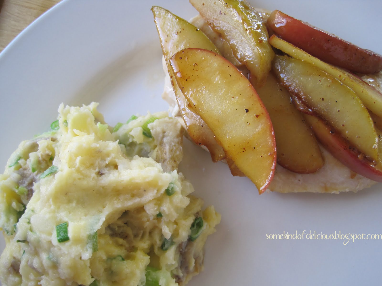 Some Kind of Delicious Apple & Pear Topped Chicken