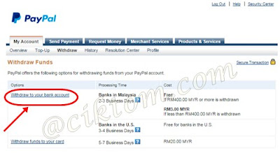 Withdraw to your bank account