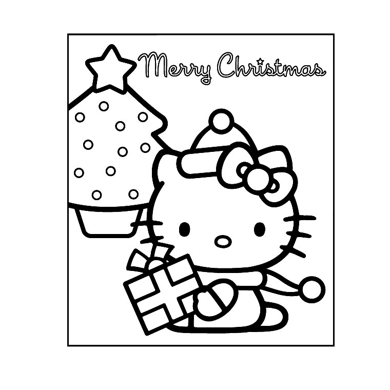Hello Kitty Christmas Coloring pages | Screenfonds