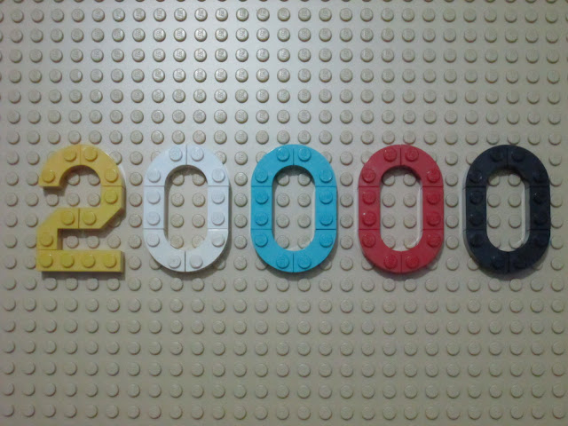 Painel LEGO que assinala as 20000 visitas ao blogue