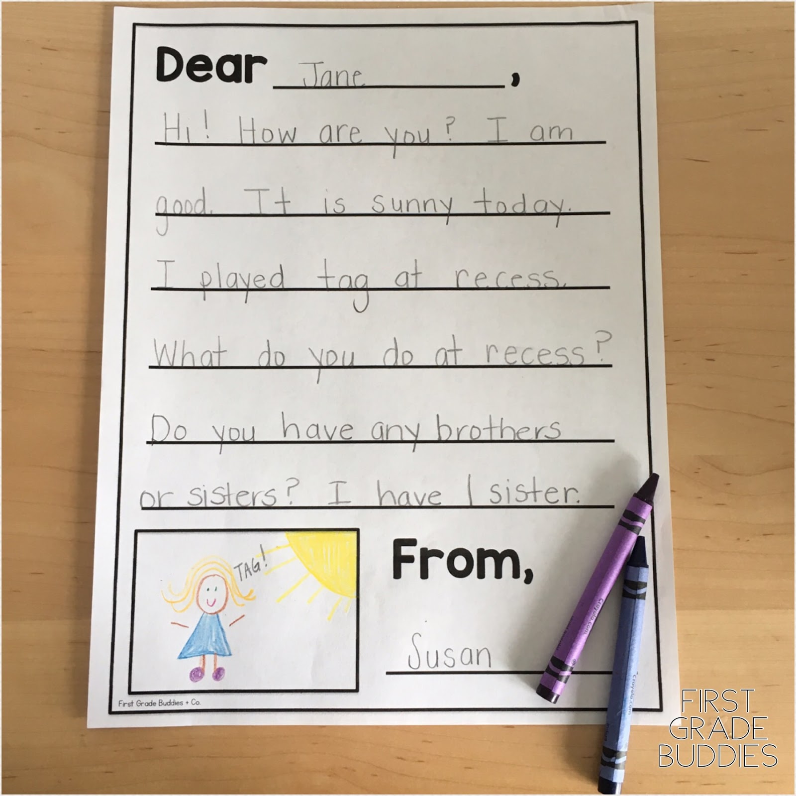 Pen Pals Through The Year First Grade Buddies