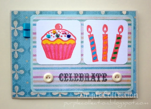 Birthday Cards, hand-coloured card