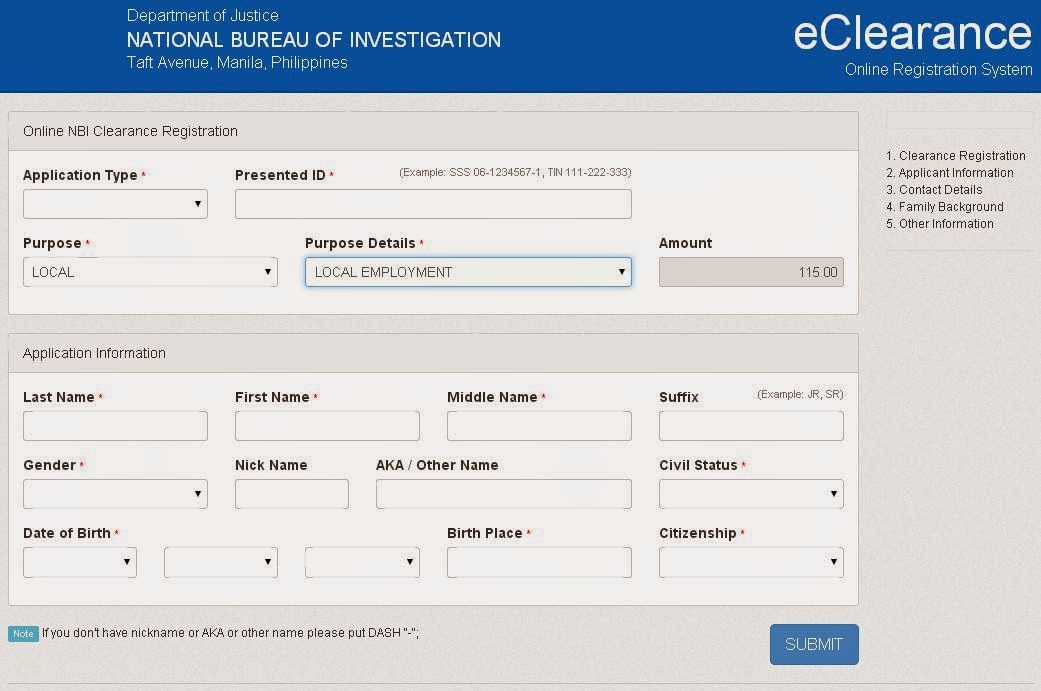 NBI Clearence Online Application 