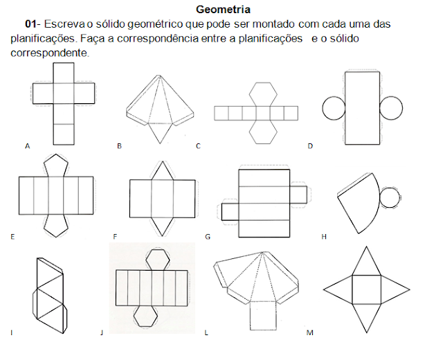 Planificação De Sólidos Geométricos Para Imprimir E Montar