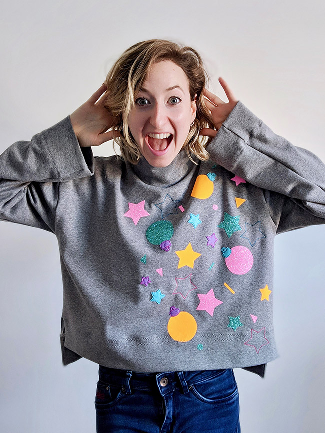 How to Make a Christmas Confetti Sweater with Sew Jessalli and Tilly and the Buttons