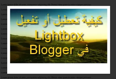 تعطيل خاصية Lightbox على بلوجر تعطيل خاصية Lightbox على بلوجر