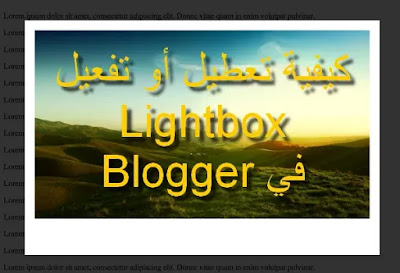 تعطيل خاصية Lightbox على بلوجر تعطيل خاصية Lightbox على بلوجر