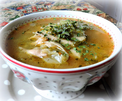 Roast Chicken Soup with Barley, Parsnips and Cabbage