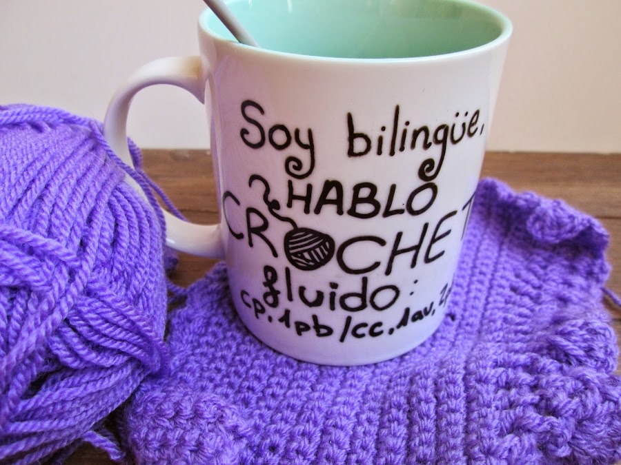 taza pintada personalizada crochet crochetera