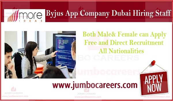 Jobs with Byjus Learning App UAE, Current UAE jobs with salary,
