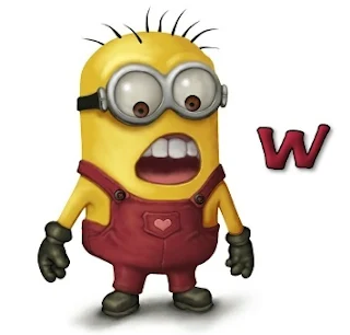 Abecedario de los Minions en Rojo. Minions in Red Letters.