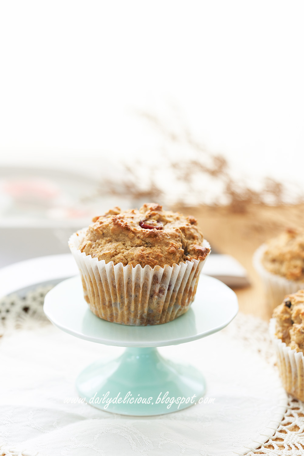 dailydelicious Dried fruit Flaxseed Muffins High fibre muffins