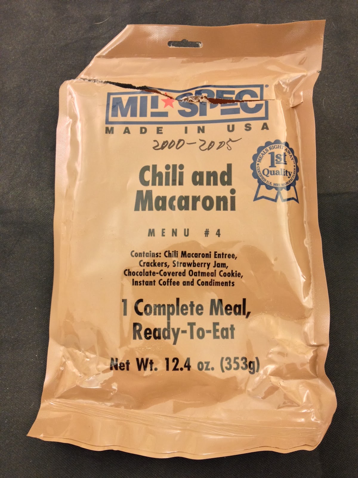 USA Military MRE Meal Ready To Eat Set of 4