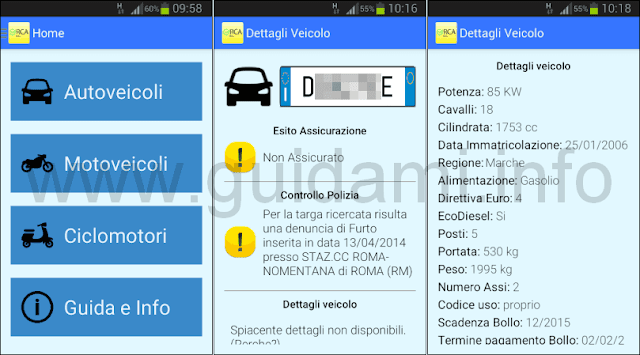 Verifica RCA Italia app Android