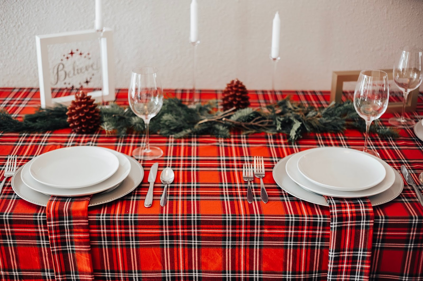 Christmas Red Plaid Tablescape With Bed Bath & Beyond Leah Behr