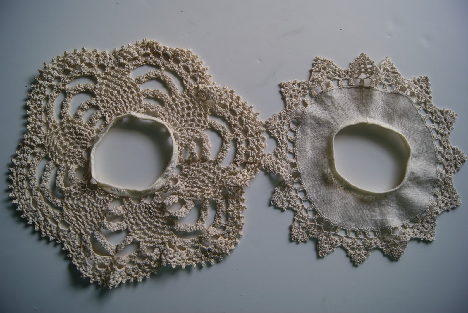 doily circle skirts for 18-inch doll by nest full of eggs