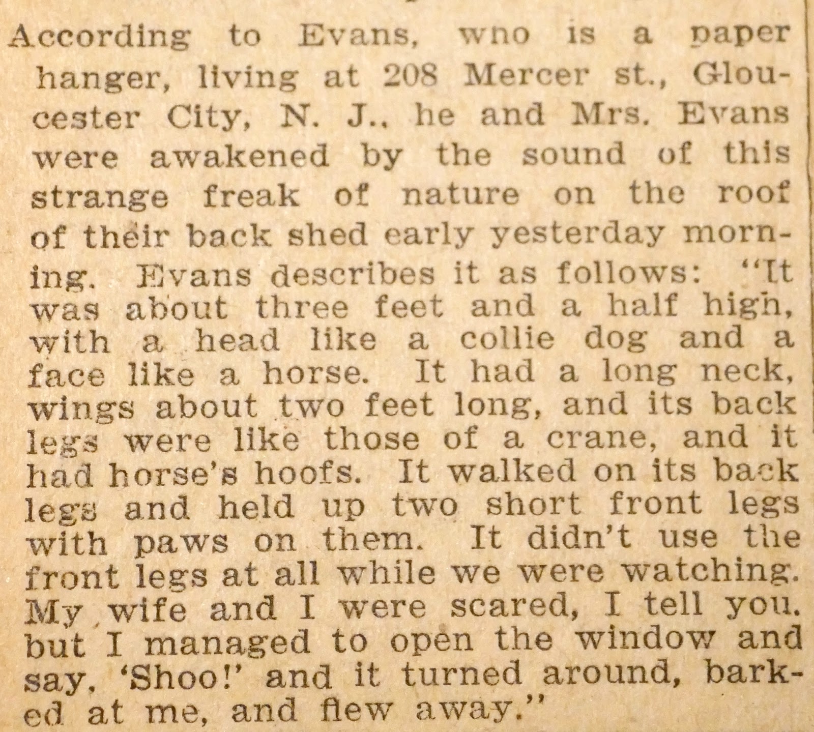 ricgrass The Jersey Devil Hoax of 1909