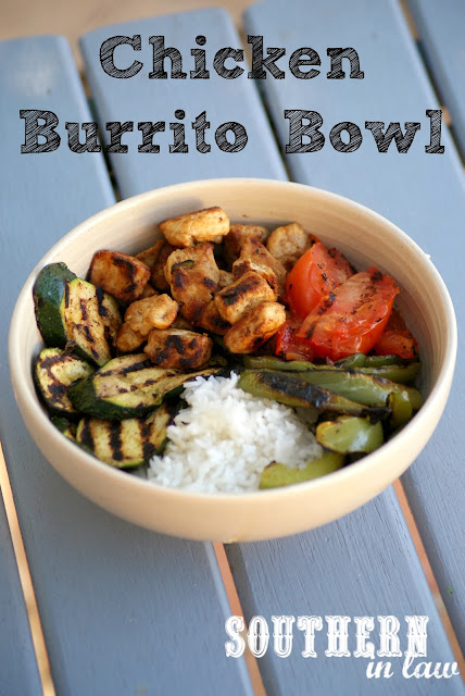 Healthy Rice and Chicken Burrito Bowl - Gluten free, low fat recipe