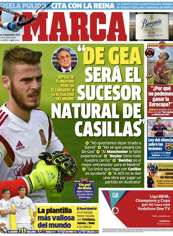 Real Madrid, Marca: "De Gea será el sucesor natural de Casillas"