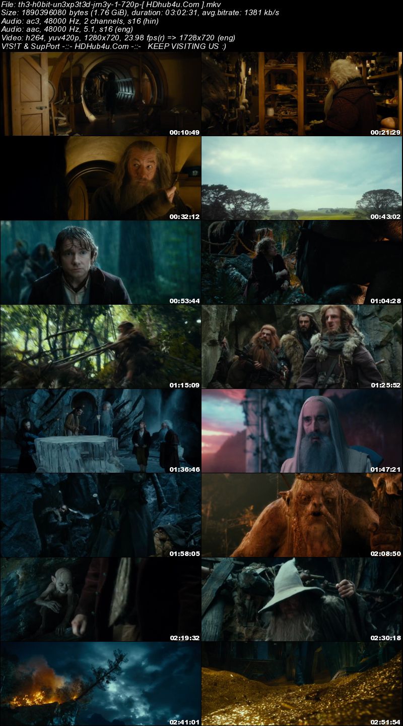 The Hobbit An Unexpected Journey 2012 Hindi Dual Audio 480p BluRay 500MB Download