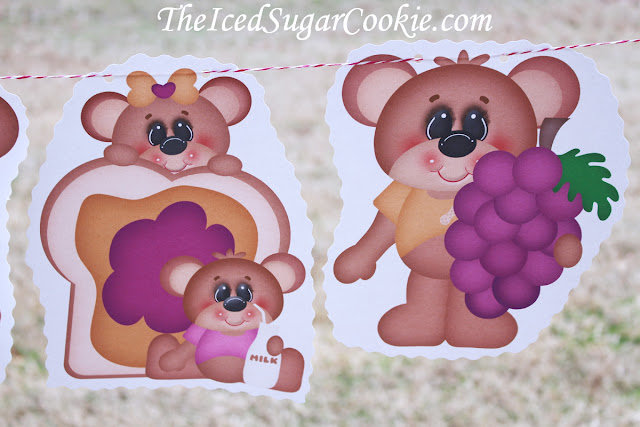 Peanut Butter And Jelly Sandwich DIY Birthday Party-Teddy Bear Picnic Birthday Party Banner Flag Bunting Garland Peanut Butter And Jelly Sandwich DIY Birthday Party-Teddy Bear Picnic Birthday Party Banner Flag Bunting Garland