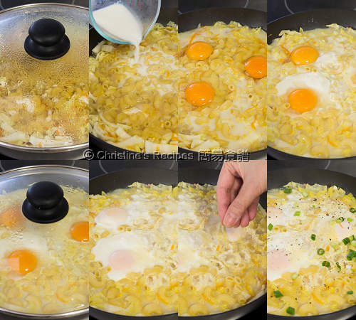 水煮蛋紹菜通粉製作圖 Eggs in Chinese Cabbage and Macaroni Soup Procedures02