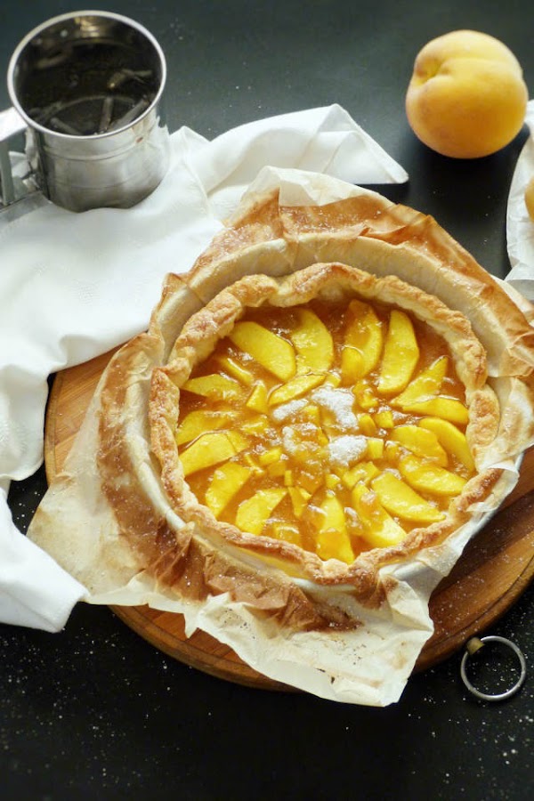 tarta de melocotón y mermelada