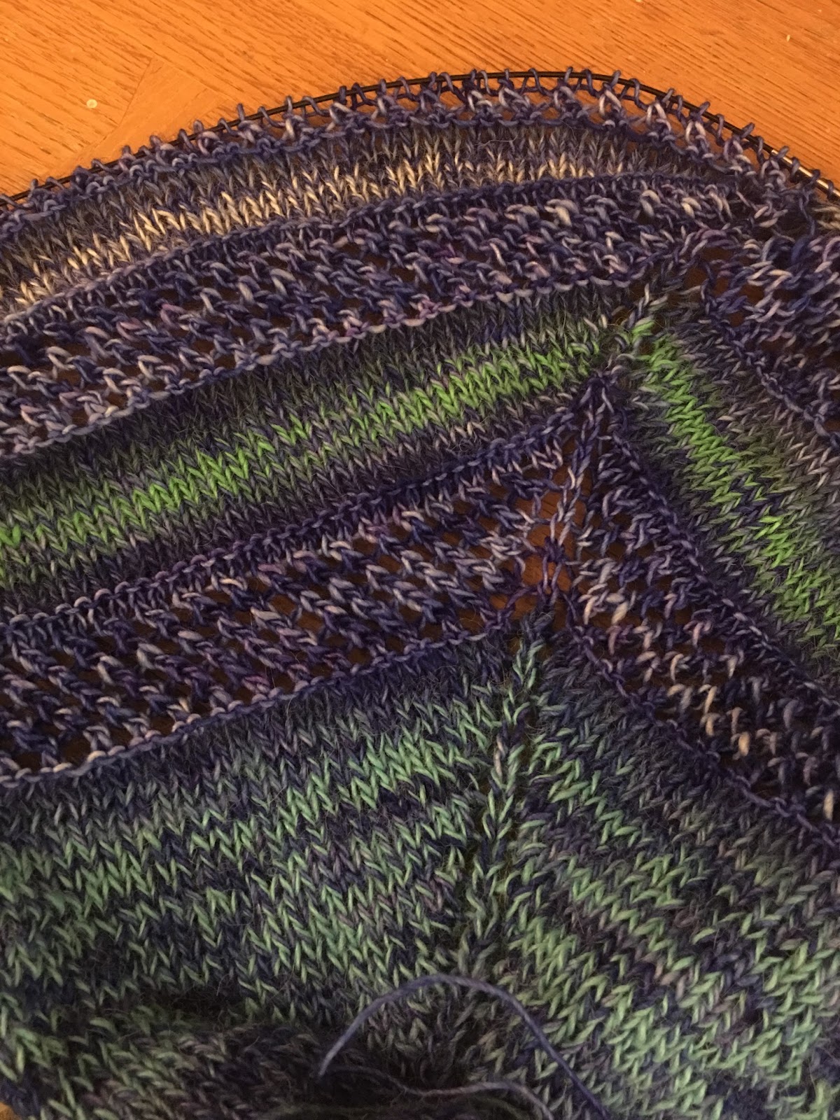 DestiKNITions Fog Shawl from The Fiber UniverseDay 3