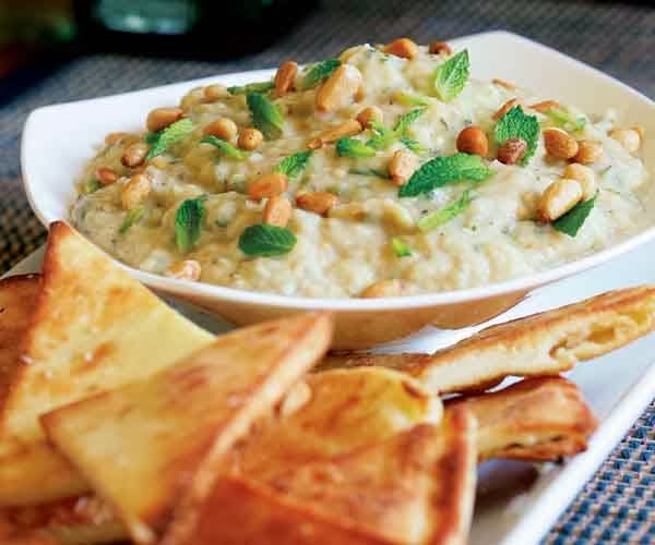 Smoky Eggplant & White Bean Dip with Pita Crisps Recipe LEBANESE RECIPES
