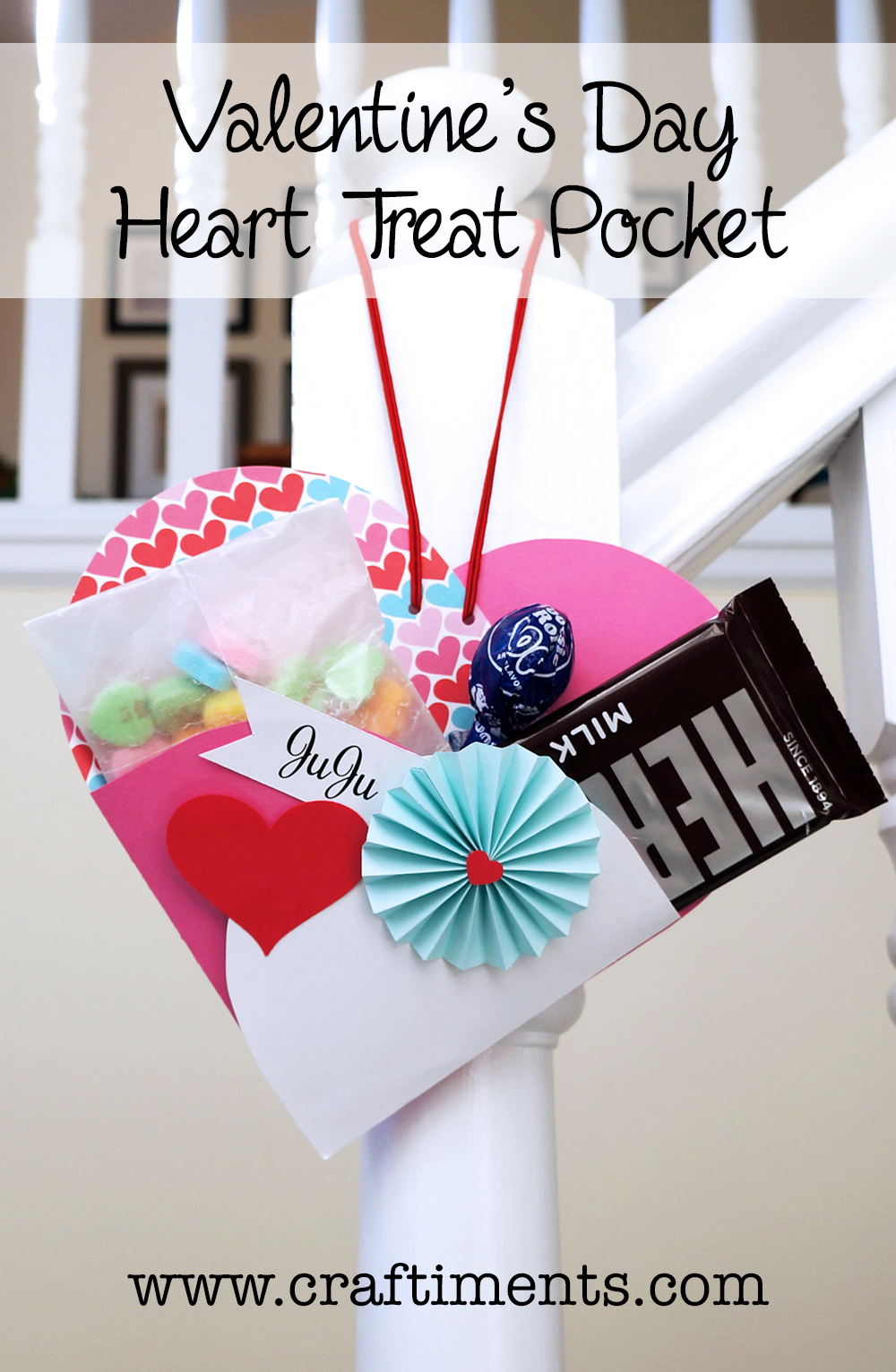 Valentine's Day Heart Shaped Treat Pocket Tutorial by Craftiments