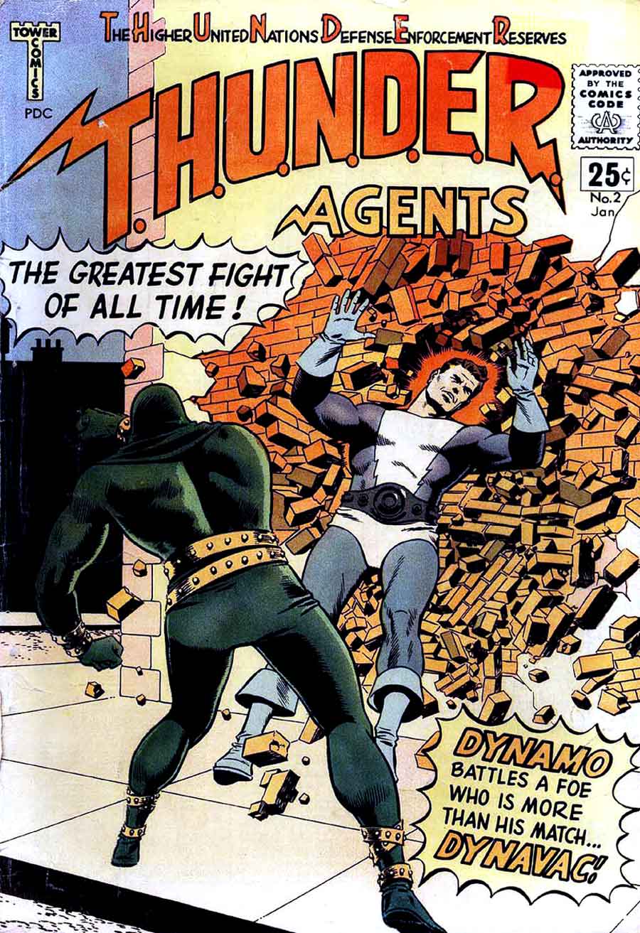 Thunder Agents v1 #2 tower silver age 1960s comic book cover art by Wally Wood Thunder Agents v1 #2 tower silver age 1960s comic book cover art by Wally Wood