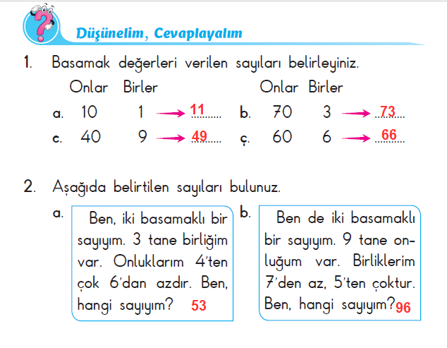 2. Sınıf Başak Yayınları Matematik 30. Sayfa Cevapları 1. Ünite
