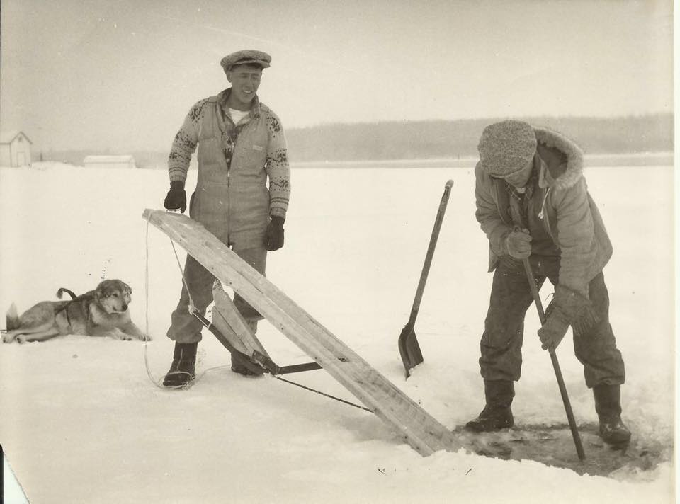 Saskatchewan Ice fishing in Patuanak 1940's
