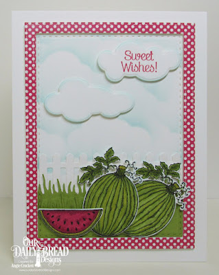 Our Daily Bread Designs Stamp Set: Thanks a Melon, Our Daily Bread Designs Custom Dies: Watermelon, Grass Lawn, Fence, Clouds and Raindrops, Pierced Rectangles, Our Daily Bread Designs Paper Collection: Boho Bolds