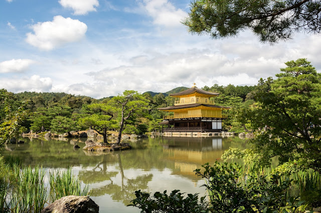 Japonsko, Japan, Kjoto, Kyoto, Kjóto, Golden Pavilion, Zlatý pavilon, Zlatý chrám, Kinkakuji,