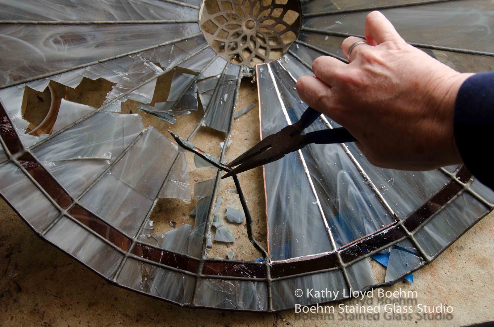 Boehm Stained Glass Blog Gray Stained Glass Lamp Repair