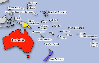 Negara-negara di Benua Australia/oseania beserta Ibukotanya