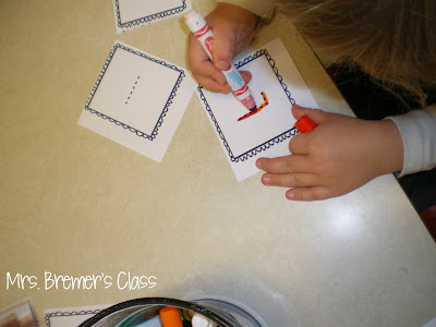 Rainbow writing literacy center for Kindergarten