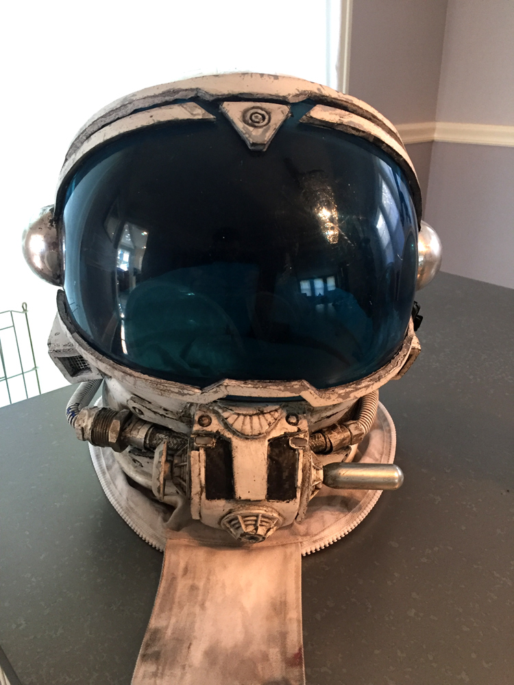 Prop space helmet design for Quantum Enigma Black Fly Productions