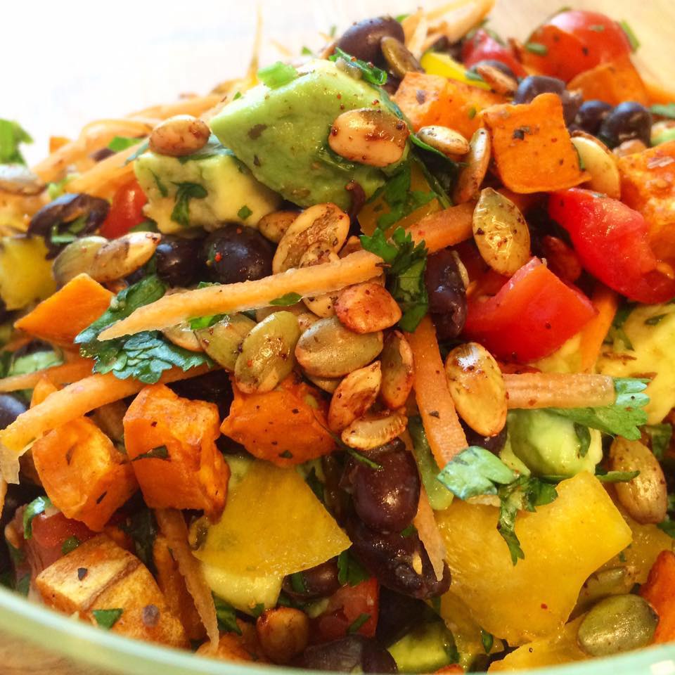 Bowls of Goodness Black Bean and Sweet Potato Warm Salad (V, Ve, GF, DF)