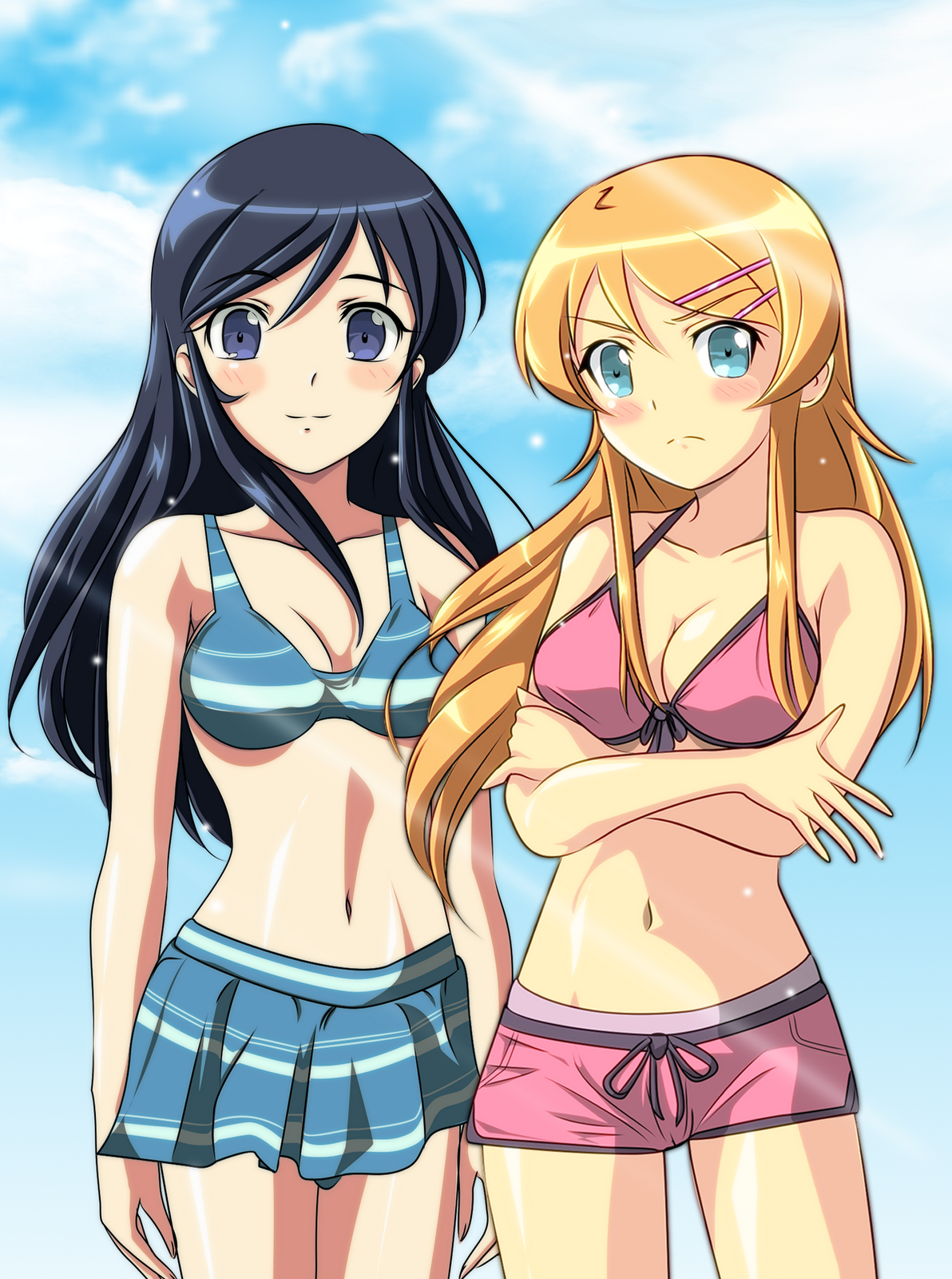 Ikari`s World: Kirino Kousaka und Ayase Aragaki ( Oreimo ) Beach Girls...