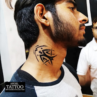 temporary tattoo on neck