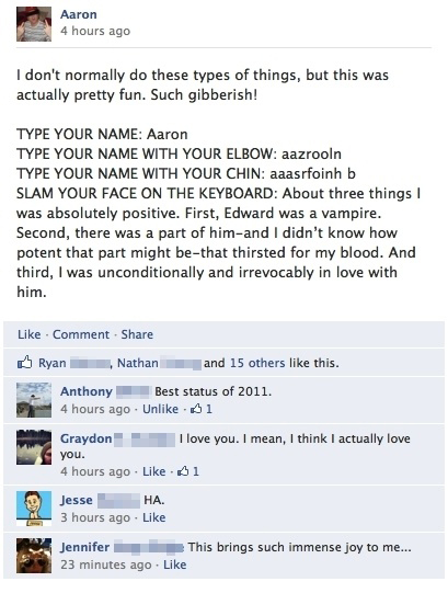 Such Gibberish! - Best Facebook Status Of 2011