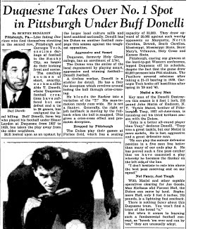 Headline From the Duquesne Football Archives: