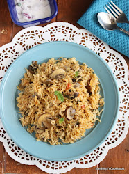 mushroom biryani pressure cooker 7
